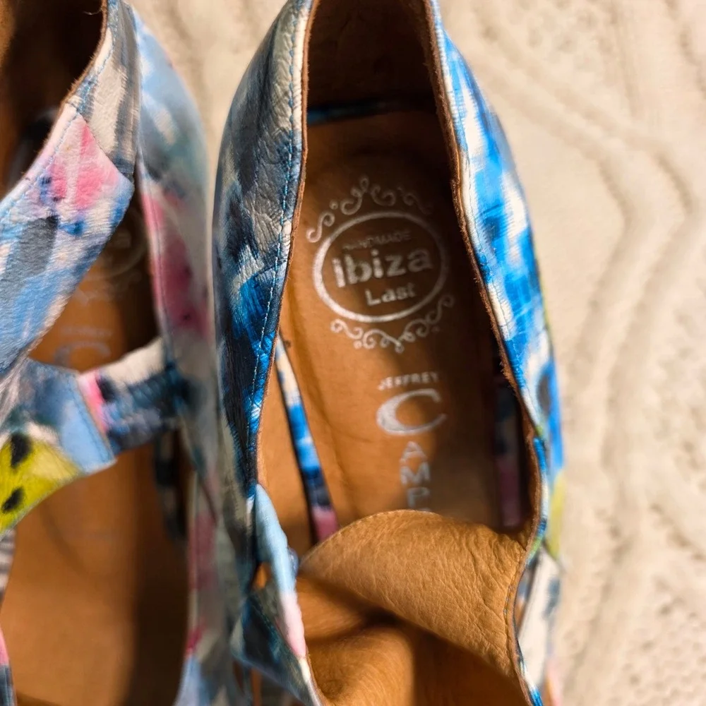 Jeffrey‎ Campbell Ibiza Platform WILD Heels Blue Pink Abstract Women 8 Excellent
